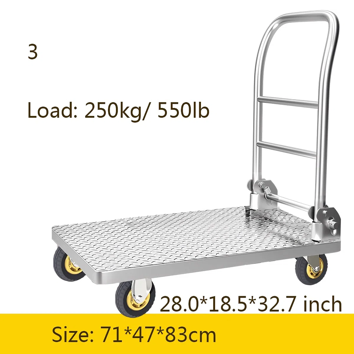 HeavyDu Faltbare Handkarre mit Rädern, Hochlastwagen für müheloses Bewegen schwerer Gegenstände und Equint Portab & Design