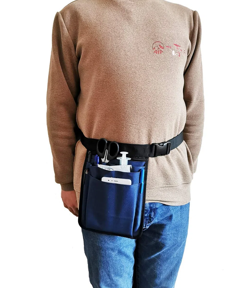 Krankenschwester-Organizer, Gürteltasche, Hüfttasche, Tasche für medizinische Scheren, Pflege-Set, Werkzeug (dunkelblau)