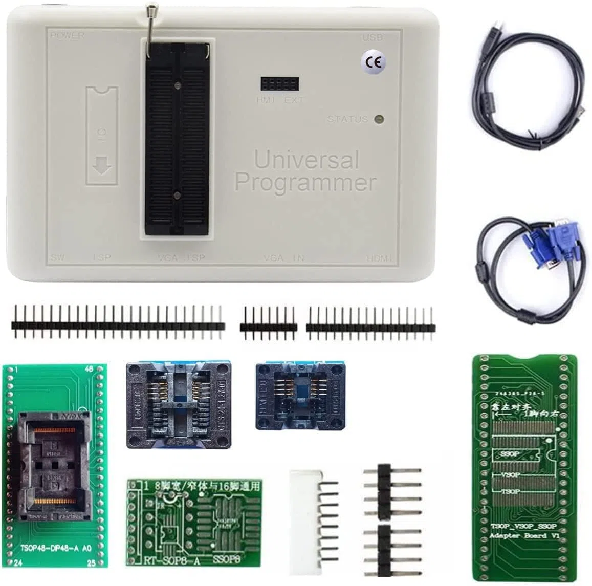 RT809H EMMC-Nand Flash Extremely Fast Universal chip Programmer Kit IC Programmer eprom Adapters with Cables ISP Cables TSOP48 TSOP56 CAR/DVD/TV
