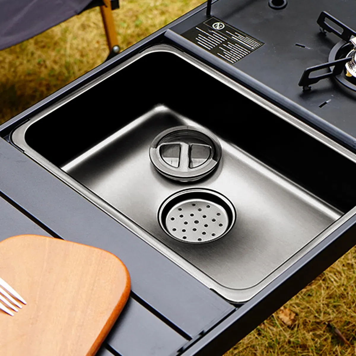 Campingspüle Vielseitig, Spülwanne, Becken, Abwaschschüssel | Edelstahl Kompakt, faltbar, leicht, für Camping, Picknick, Angeln, Reisen, Wäsche, Innenbereich, Zuhause, Küche,