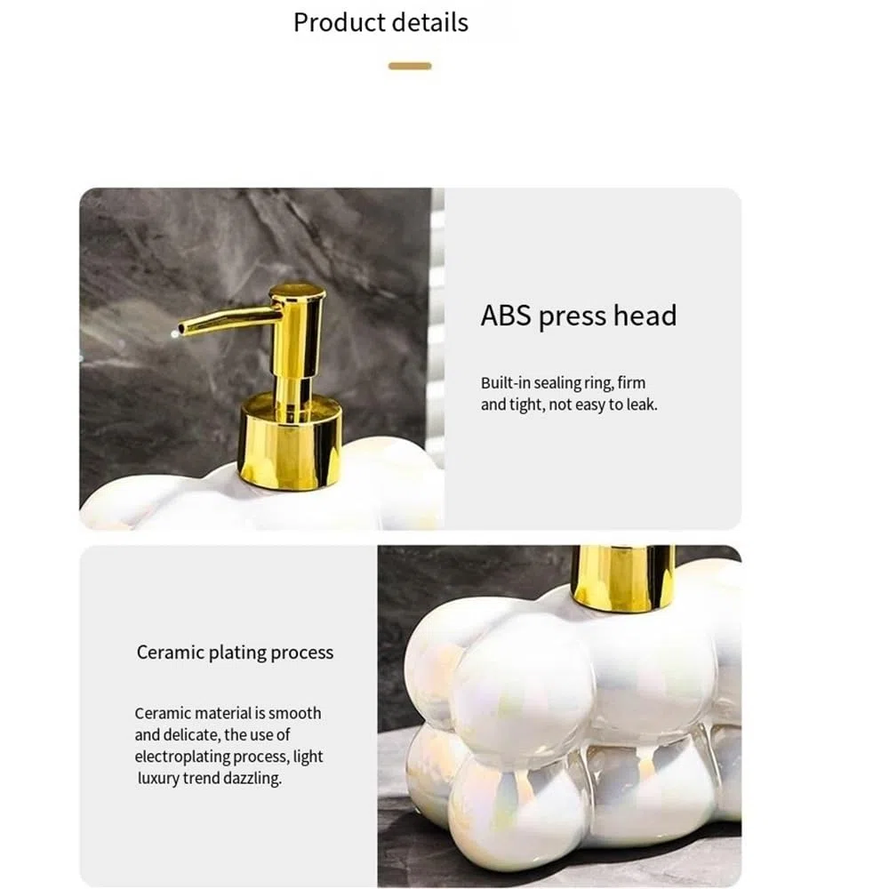 Lotionspender fürs Badezimmer Leichte Luxus-Händedesinfektionsflasche, Shampoo, Duschgel, Leere Flasche, Waschmittel, Lotion, kreative Spenderflasche, Pressflasche, Pumpfreier Flüssigseifenbehälter f