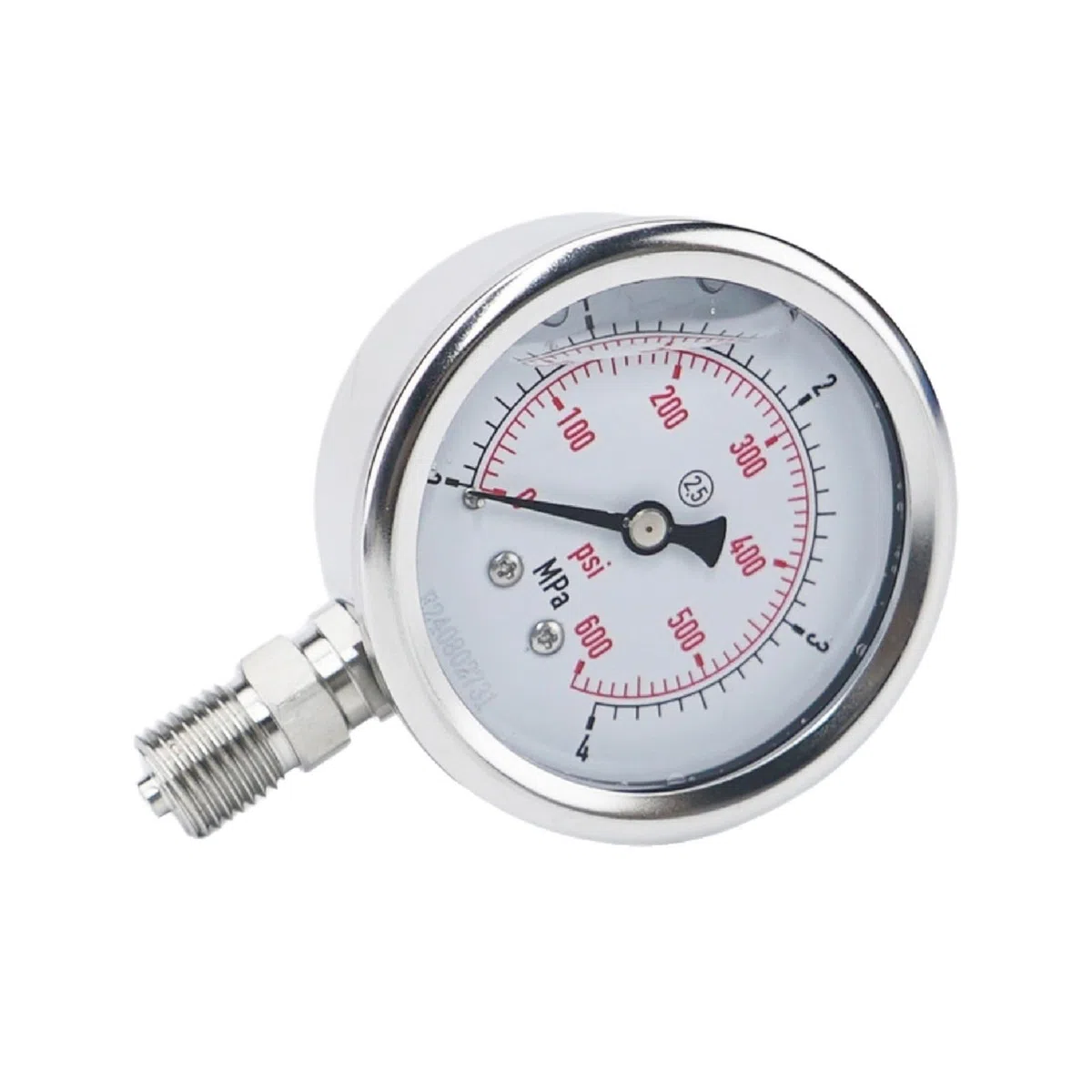 Präzises digitales Manometer, hydraulisches Manometer YTN60 aus Edelstahl mit Doppelskala, PSI, Vakuum, Öl, Wasser(0-60Mpa)