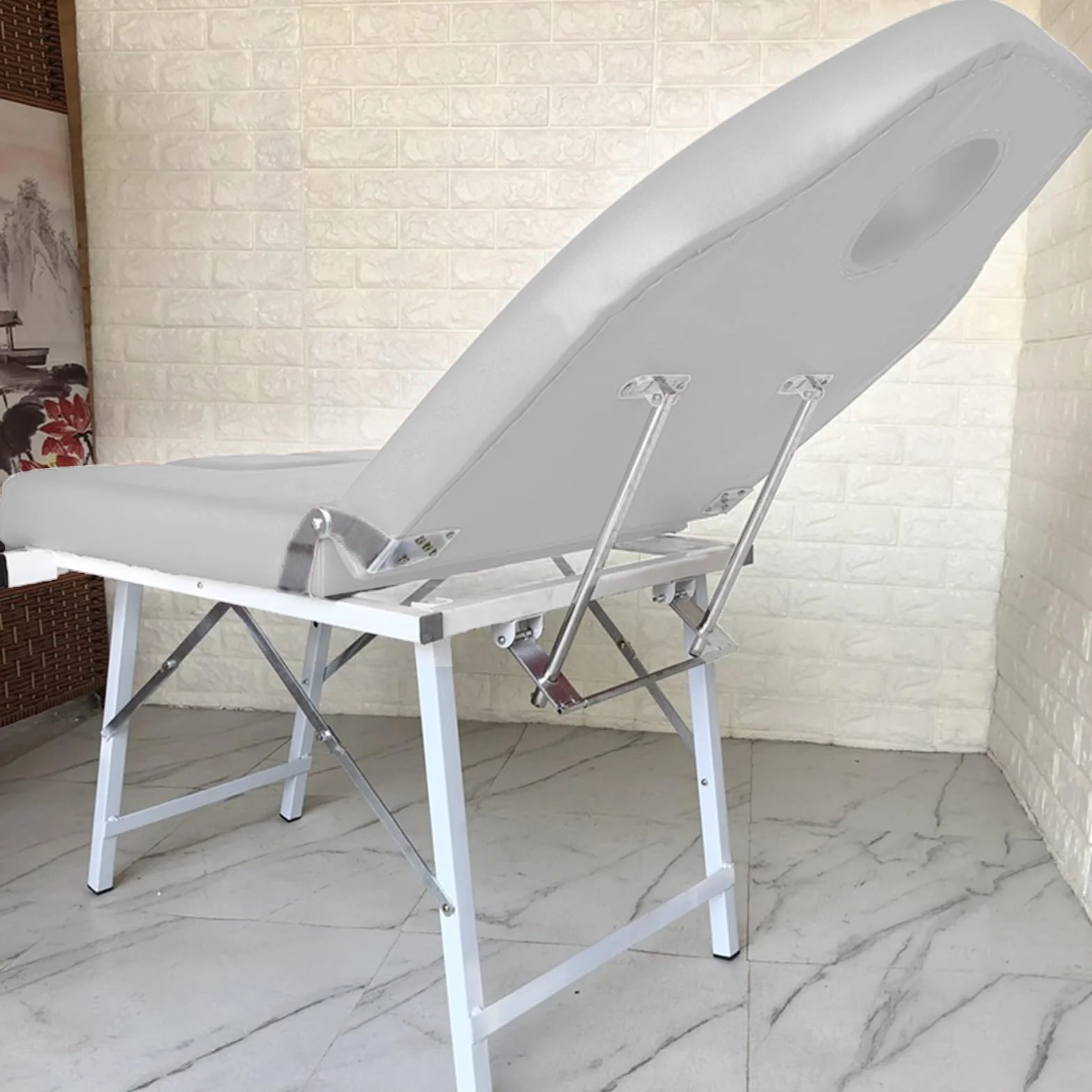 Gynäkologischer Untersuchungsstuhl, tragbarer faltender medizinischer Untersuchungstisch Liefertisch für gynäkologische Chirurgie, medizinischer privater Pflegestuhl (White)