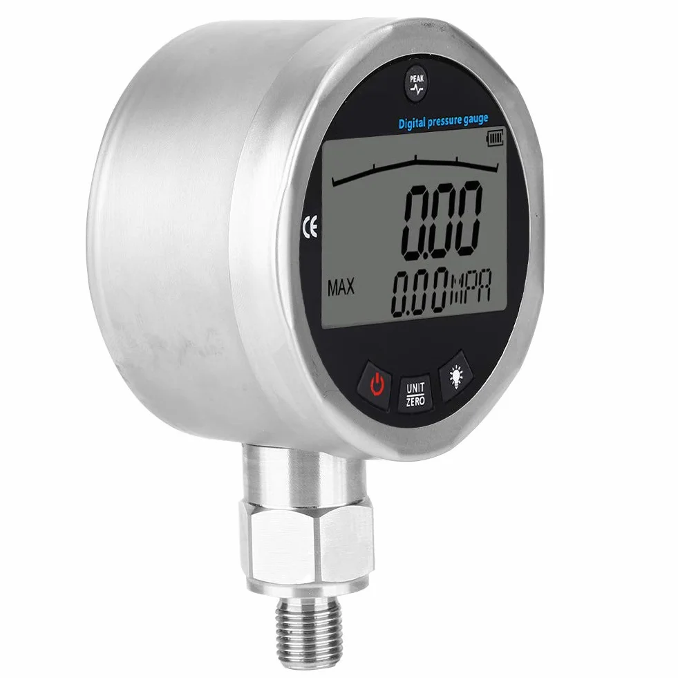 HG-806XB 3,15 0-5800 PSI Digitales Hydraulikmanometer G1/4 NPT-Anschluss Druckmanometer mit LCD-Display, 400BAR 0-40Mpa Digitales Manometer
