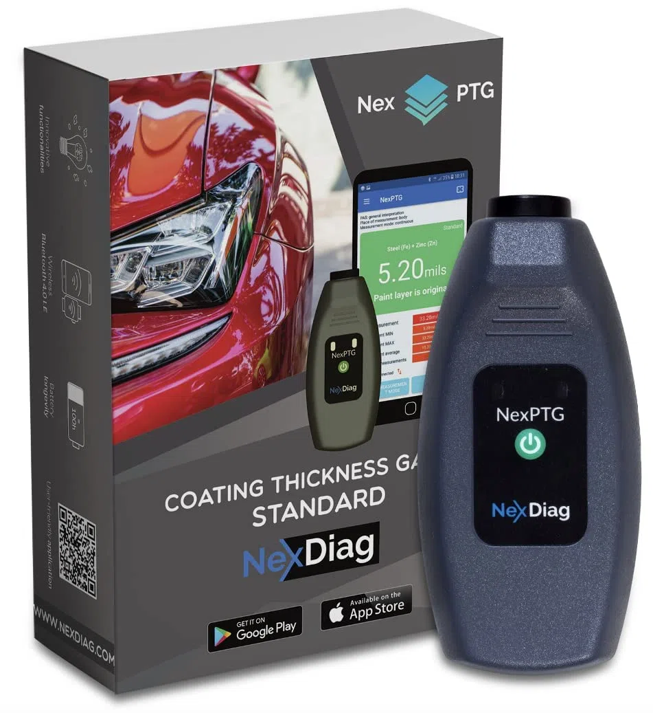 NexPTG Standard Lackdickenmesser Auto mit App für iOS & Android | Professionelles Lackschichtdickenmessgerät & Lackprüfgerät | Lacktester