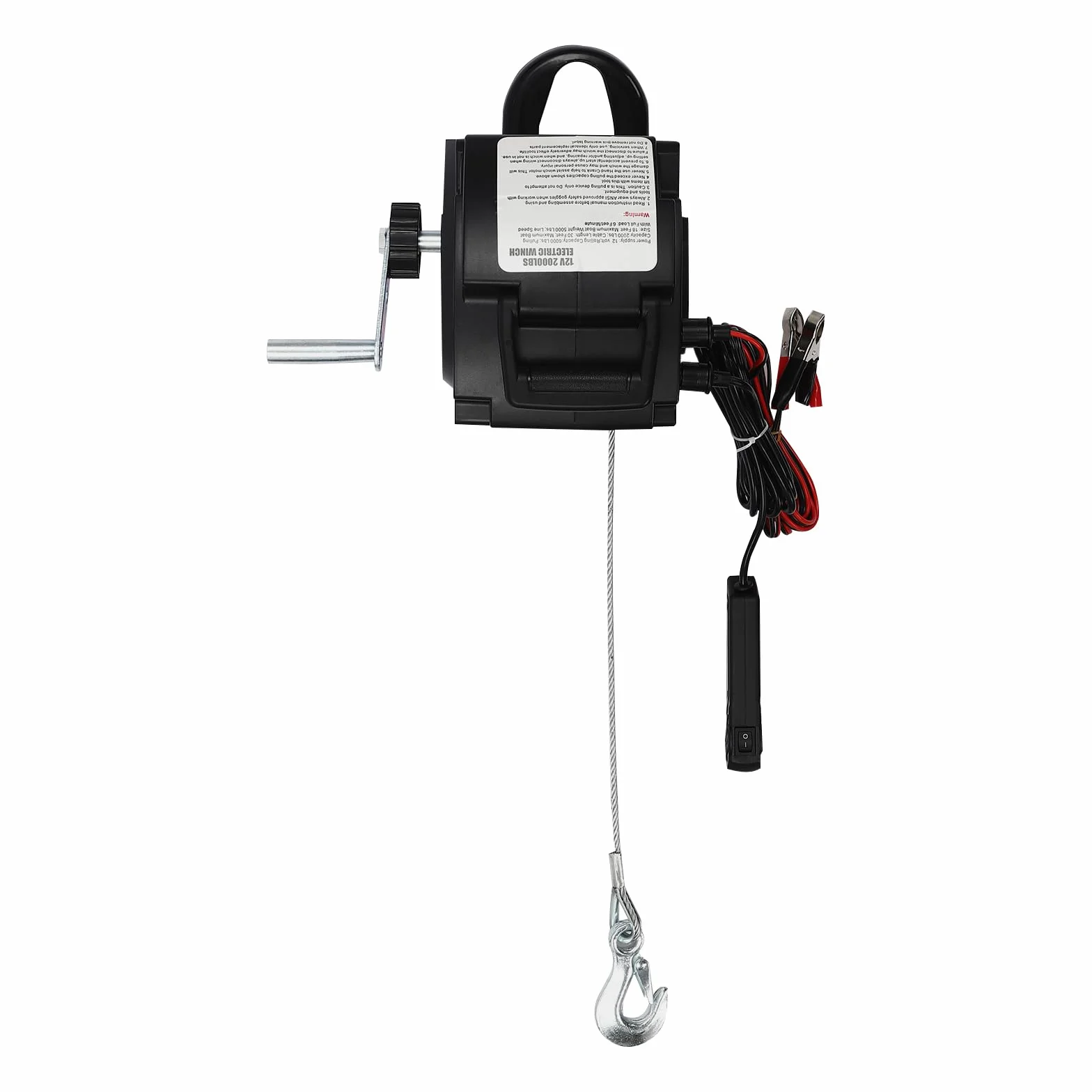 Elektrische Seilwinde, 12V 300W Motorwinde Φ4.8mm Hochleistungs-Seilzug, Rollkraft 6000lbs, Elektrische Winde eignet für Autos, Anhänger, LKW, Yachten, Schiffe