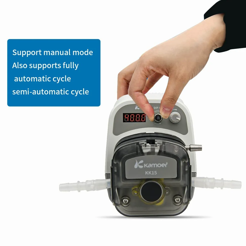 Kamoer DIP1500 Peristaltikpumpe, 24 V, 1500 ml/min, intelligenter hoher Durchfluss, variable Geschwindigkeit, 0,1-400 U/min, Flüssigkeitsdosierpumpe, 3 Rotoren, LED-Display, RS485, 7,9 mm x 11,1 mm