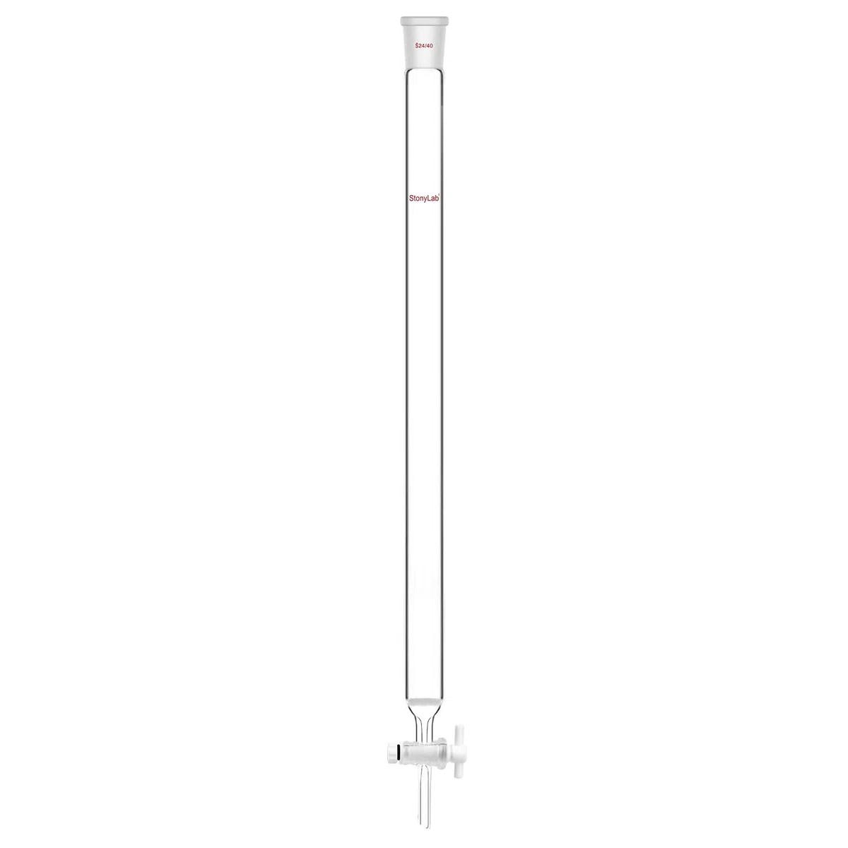 stonylab Chromatographiesäule, Innendurchmesser 25,4 mm, Effektive Länge 457 mm, G2 Sandstopfen, Standardkonus 24/40, Borosilikatglas, für hochpräzise Flüssigtrennung und Laboranwendungen