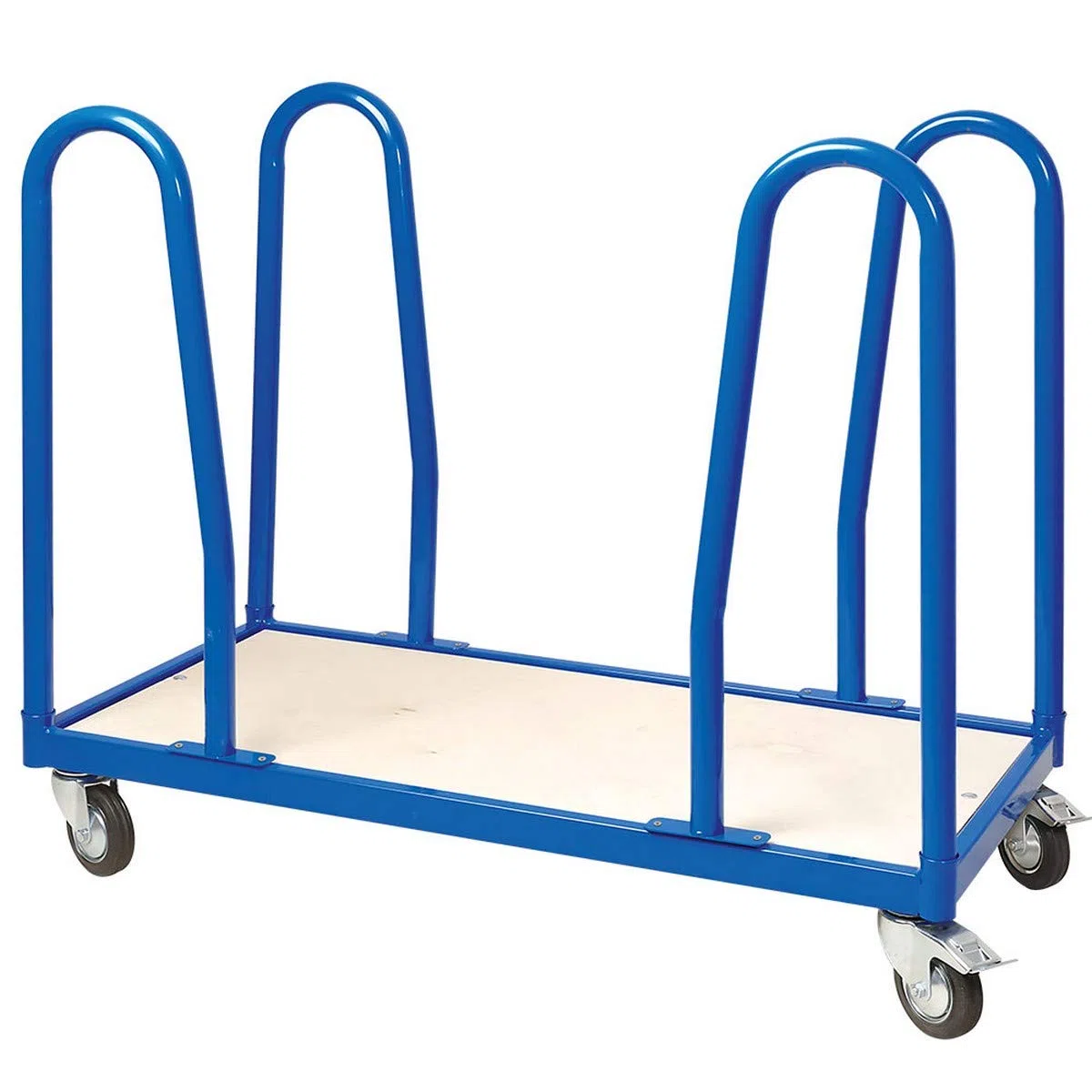 BRB Rungenwagen mit 4 Bügeln, LxBxH 1000x500x865 mm, 4 Lenkrollen, 2 mit Feststellbremse, Tragkraft 250 kg