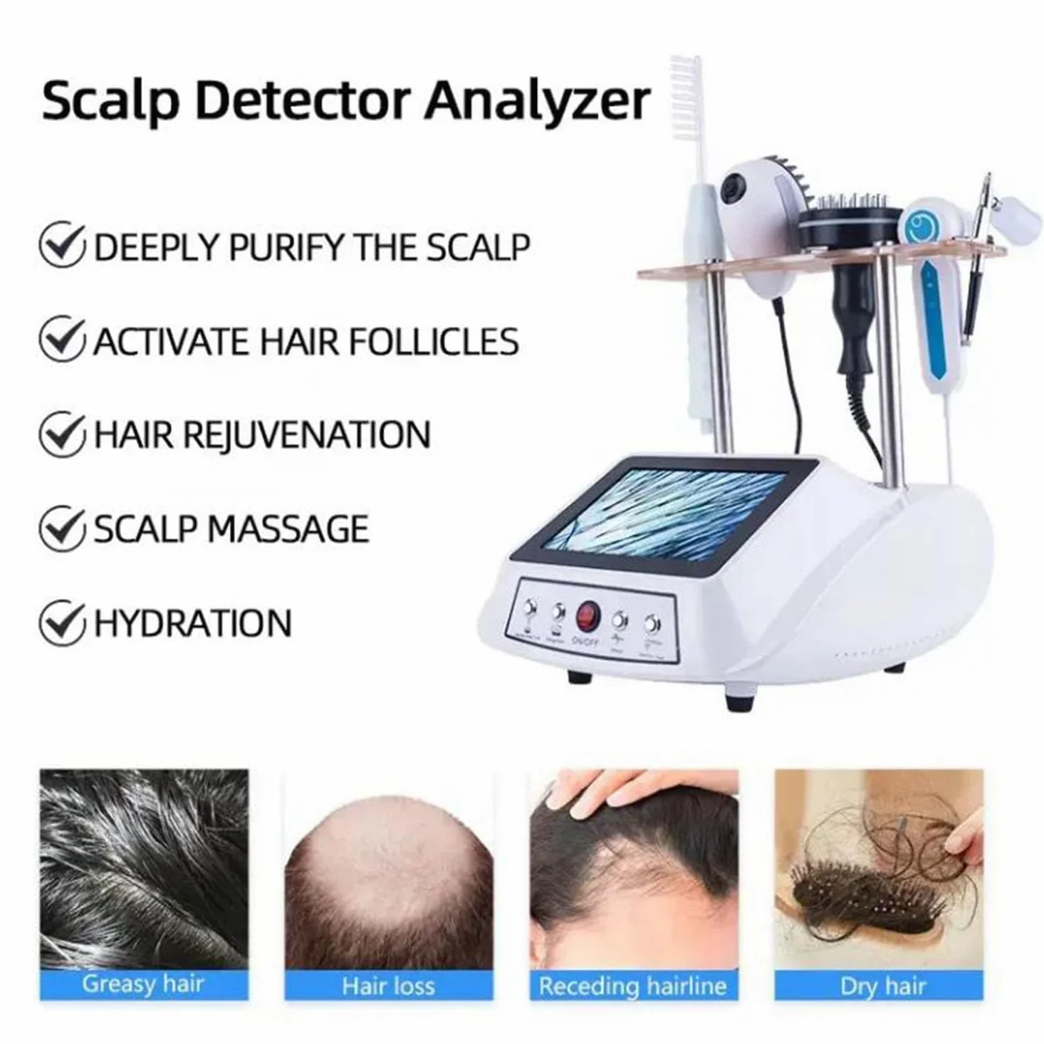 5-in-1-Hautdiagnose-Haaranalysator, Haarfollikel-Analysegerät, Hautdetektor, 5 Diagnose-Haarwerkzeuge, Hautpflege Für Zuhause, Schönheitssalon