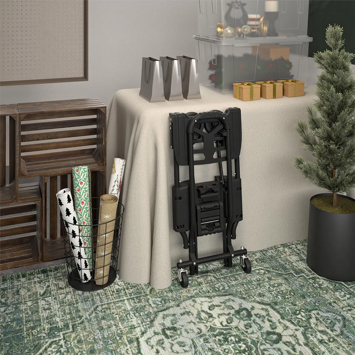 Cosco 12223BLK1E Shifter 2-in-1 Klappbare Sackkarre mit großer Zehenplatte, Schwarz