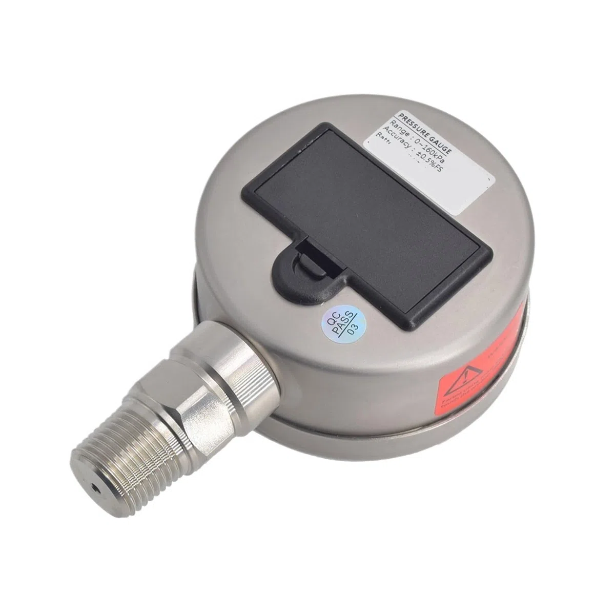 Präzisions-Digitalmanometer, Wasserdruckmessgerät mit Temperatur-LCD-Edelstahl-Flüssigölmanometer(-60KPa-60KPa)