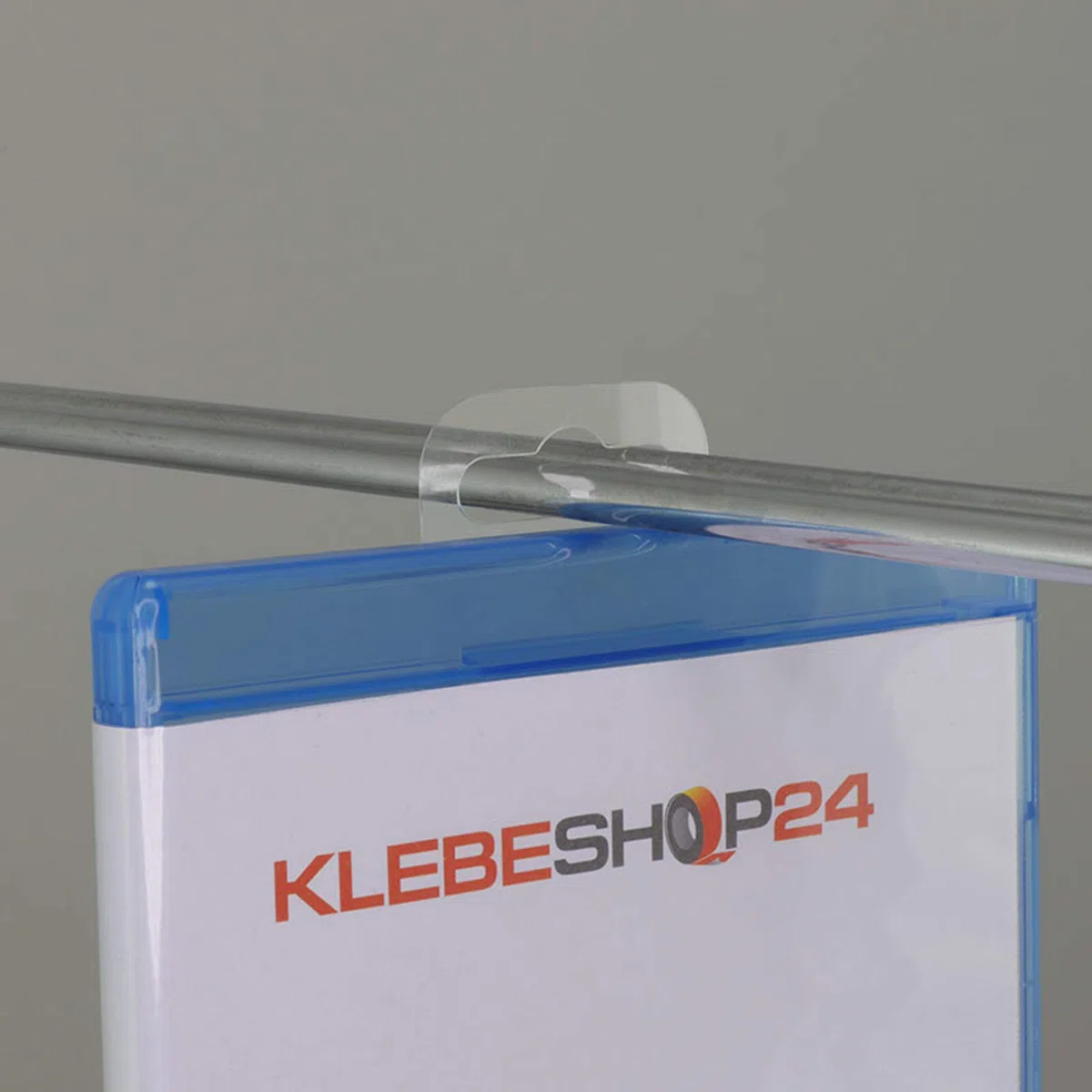 KLEBESHOP24 Eurolochaufhänger 50 mm x 50 mm | Einseitig selbstklebend | Flexibel, transparent, abgerundete Ecken | Menge wählbar