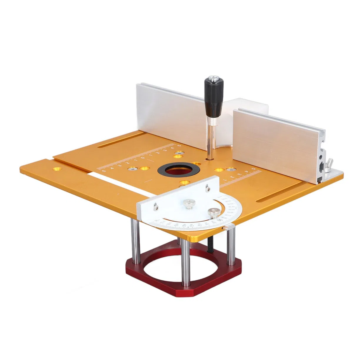 Professionelles Oberfräsen-Hebeset, 54 mm Präzisions-Hebesystem mit Grundplatte aus Aluminiumlegierung, Zaun-Schiebelineal für Holzbearbeitung, CNC-Fräsen, Besäummaschinen,
