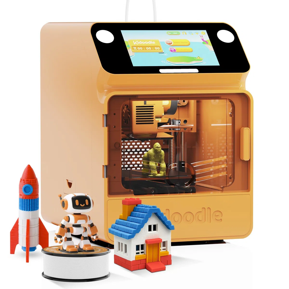 Kidoodle 3D Drucker Kinder - Mini 3D Drucker, Safe for Children STEM Learning Mate, Wi-Fi & App Control, Weekly Update Toy Library, Touch Screen, Toy 3D Printer, Easy Setting/One Click to Print