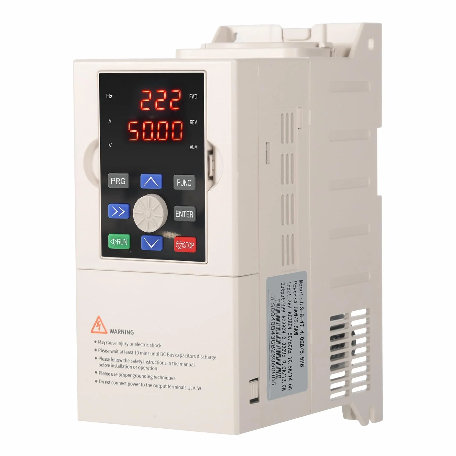 Frequenzumrichter 380V VFD Motordrehzahlregelung Drehzahlregler 380V Motor Dreiphasiger EIN und Ausgang CNC-Frequenzumrichter 4 kW mit 2 m Verlängerungskabel