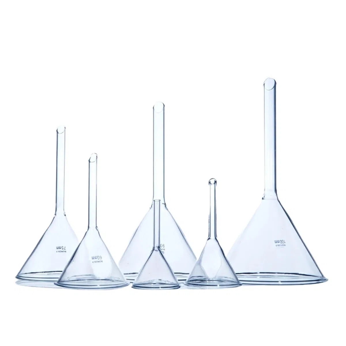 10 Stück/Packung Labor-Dreiecksglas-Trichter, dicker Borosilikatglas-Trichter, Laborausrüstung(90mm)