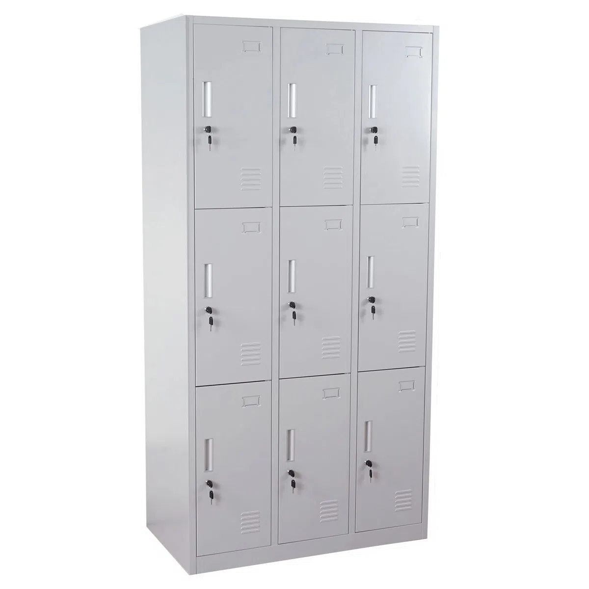 Schließfach Boston T829, Schließfachschrank Wertfachschrank Spind, Metall 9 Fächer - grau
