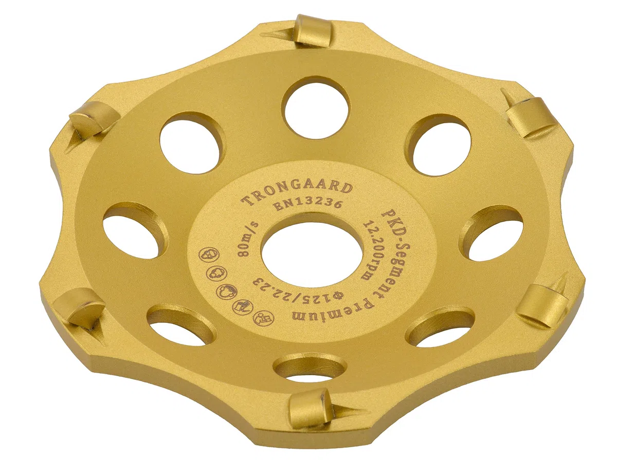 TRONGAARD PREMIUM PKD PCD Schleiftopf/Schleifteller 125MM / 22,23MM