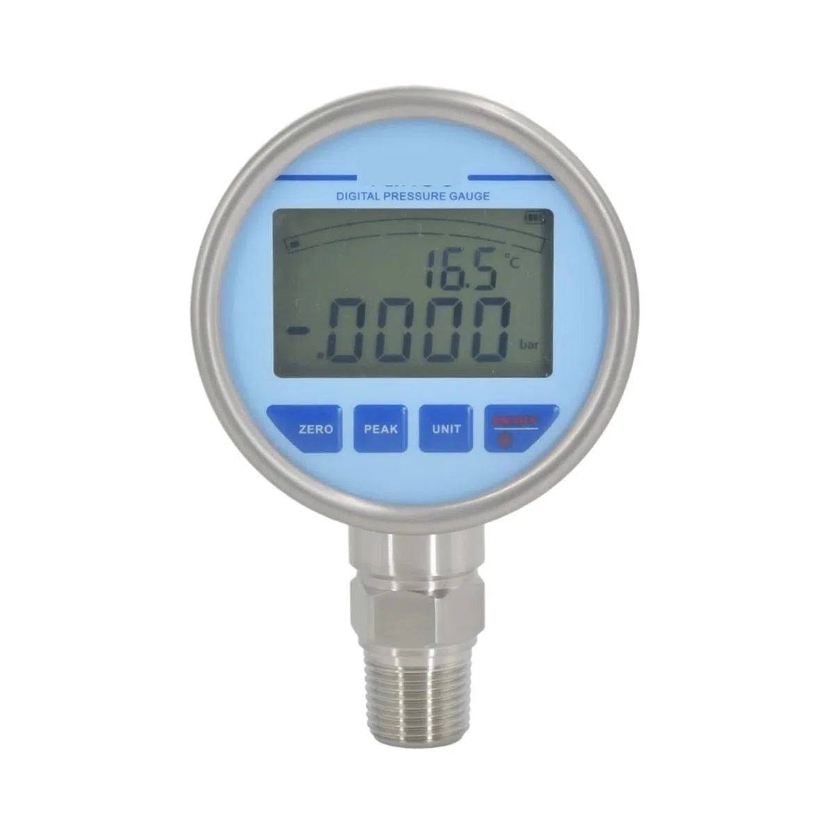 Digitales Manometer, Edelstahl-Membran-Wasser-Öl-Manometer mit Temperatur-LCD-Flüssigkeitsmanometer(-60KPa-60KPa)