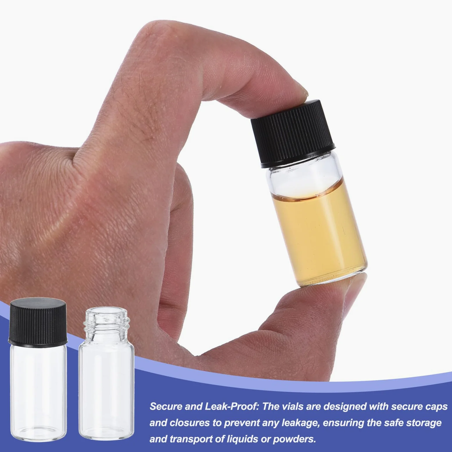 PATIKIL 5 ml klare leere Glasfläschchen, 500 Stückung Probefläschchen mit Schraubverschluss Reagenzglas mit 10 Tropfpipetten und 5 Trichtern Auslaufsicheres Fläschchen für das Labor