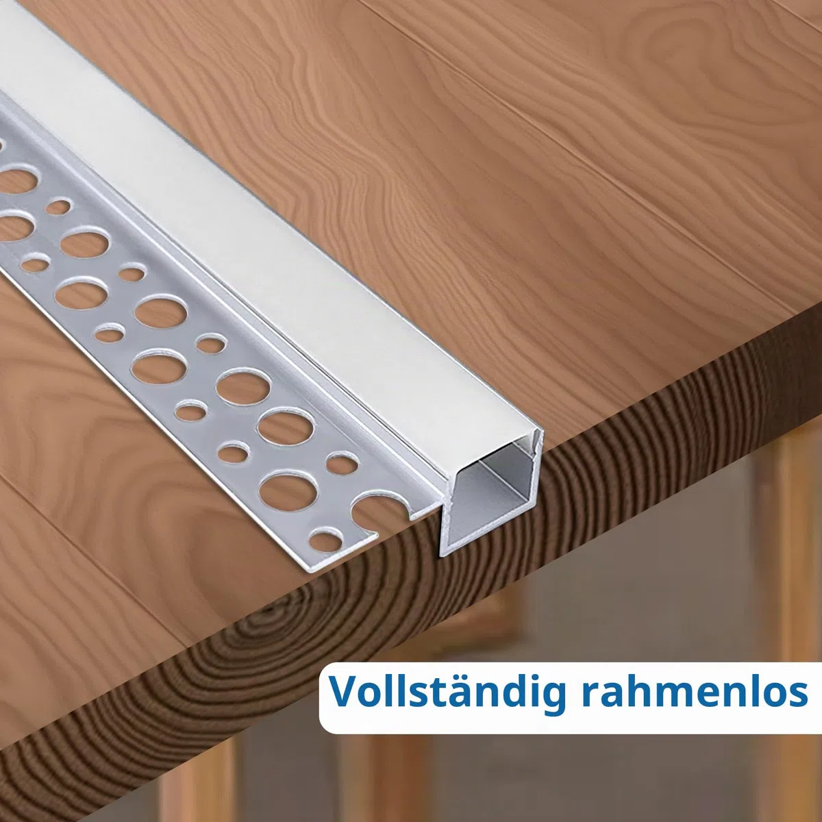 inShareplus LED Trockenbauprofil, 3,3 ft/1 m, 6er-Pack Aluminiumkanal mit milchiger Abdeckung; 13mm trimless LED-Strip-Diffusor für Unterbau, Regal, Wand, Tisch, Decke und Ecken(Retrofit)