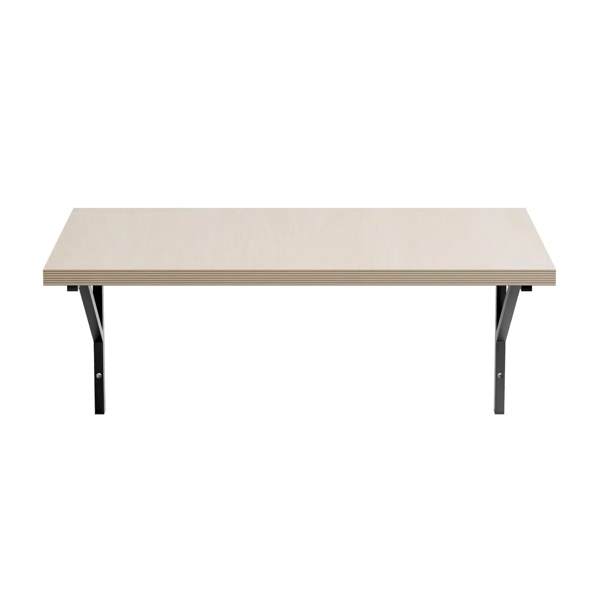 Hängende Werkbank 120x49 cm - Werktisch auf Zwei Metallstützen mit Arbeitsplatte aus Sperrholz 40 mm - Perfekt für Werkstatt und Garage, Weiß Rahmen