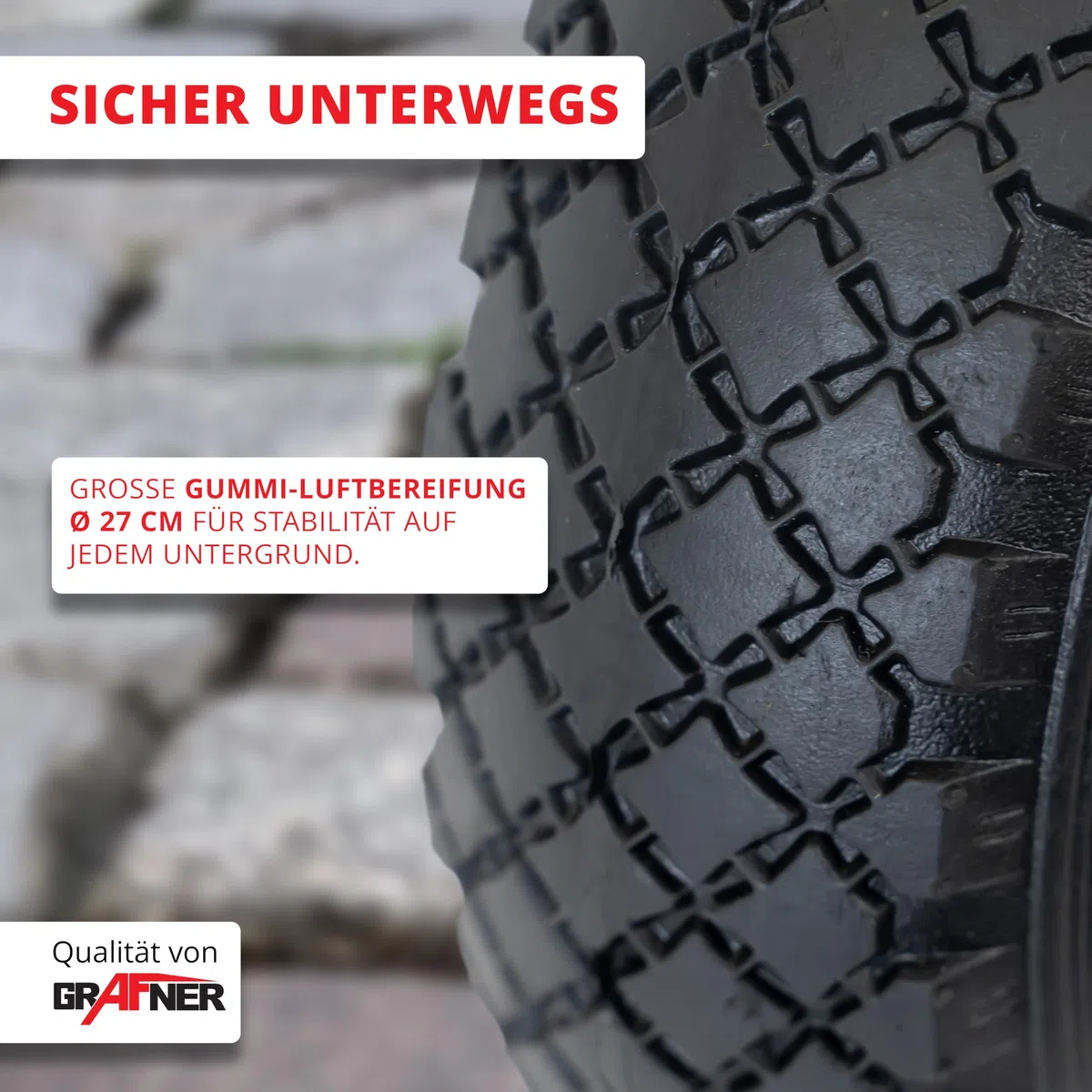Grafner Sackkarre klappbar und ausziehbar, Belastbarkeit 200kg, Luftbereifung, Haltegriffe und Radschutz, solide Stahl-Ausführung, Stapelkarre Transportkarre Transportwagen