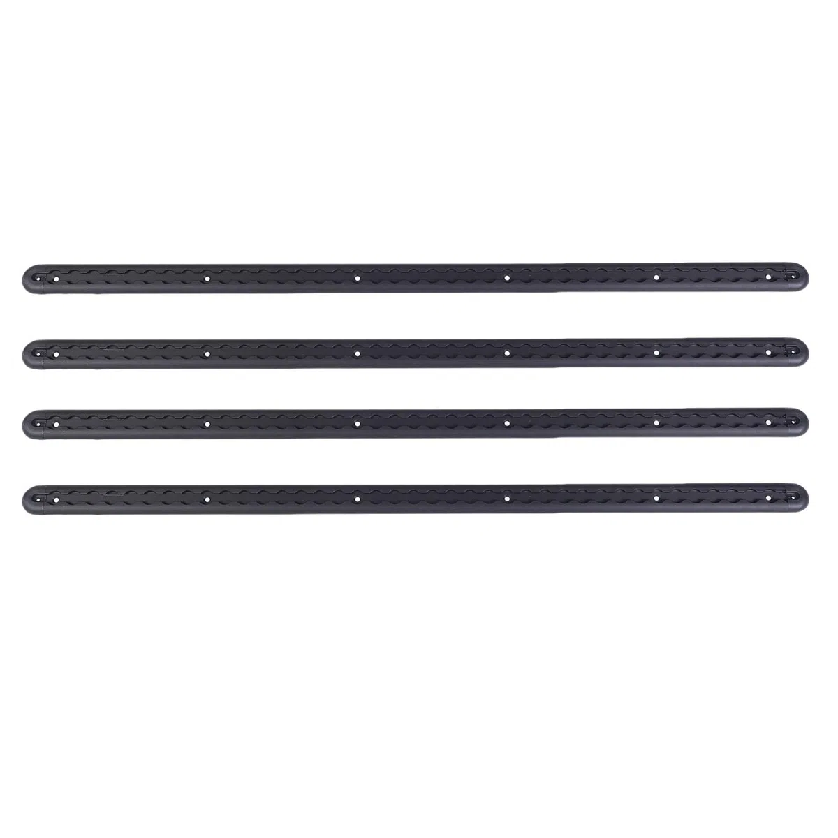 SEAFRONT L-Schiene, 1 M Langes Aluminium-Ladungskontrollschienensystem, Robuste Zurrgurte mit 8 O-Ring-Anschlüssen für Motorräder, Geländefahrzeuge, LKWs, Anhänger, Schnelle Installation (Black)