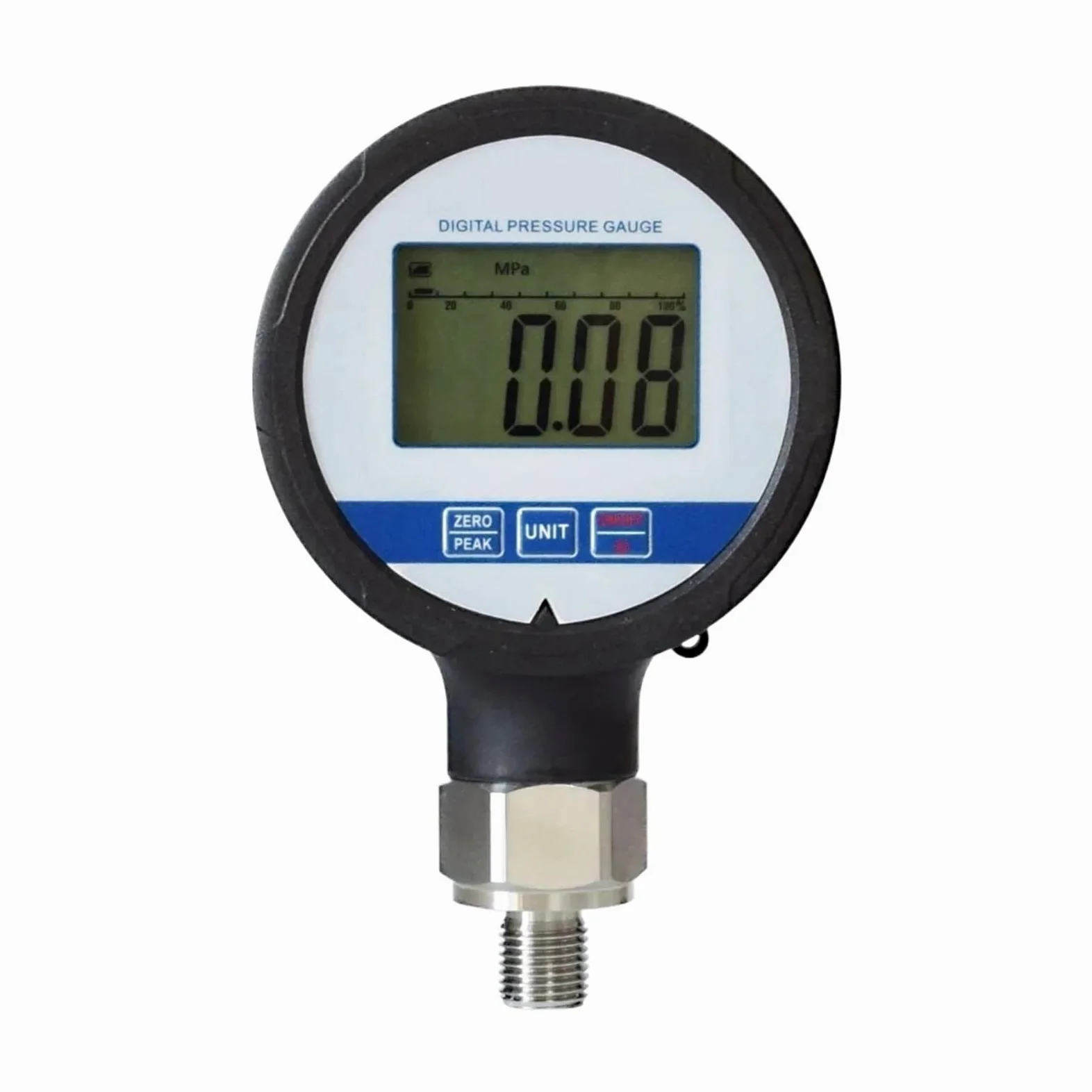Manometer G1/2, DR3730 80 mm hydraulisches digitales Manometer for Luft, Öl, Wasser(0-6MPa)