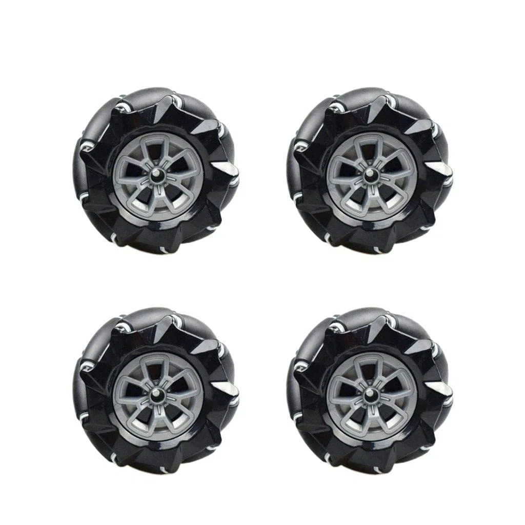4 Stück Mecanum Universalrad Roboterrad Antriebsrad Transportzubehör Aus Robustem Material für Roboterbau Experimentierprojekte Tüftler Wer, Schwarz, C