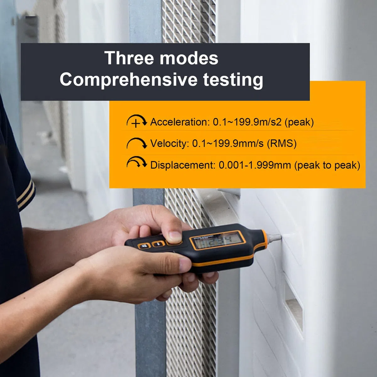 Digitales Vibrationsmessgerät, Handvibrometer mit Sonde Zur Beschleunigungs-Weg-Messung, Industrieausrüstung, Vibrationsanalysator für Maschinenwartung und