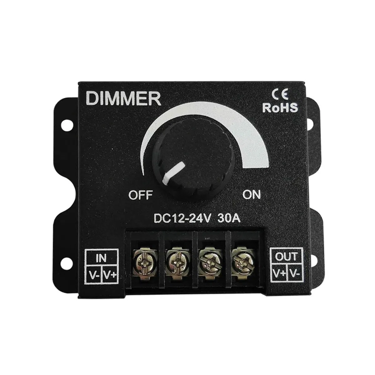 DC12V-24V LED-Dimmer 30A 360W Einstellbare Helligkeit Dimmen LED-Streifenlicht-Treiber Monochrom-Controller stufenloser Dimmer(Style 1)