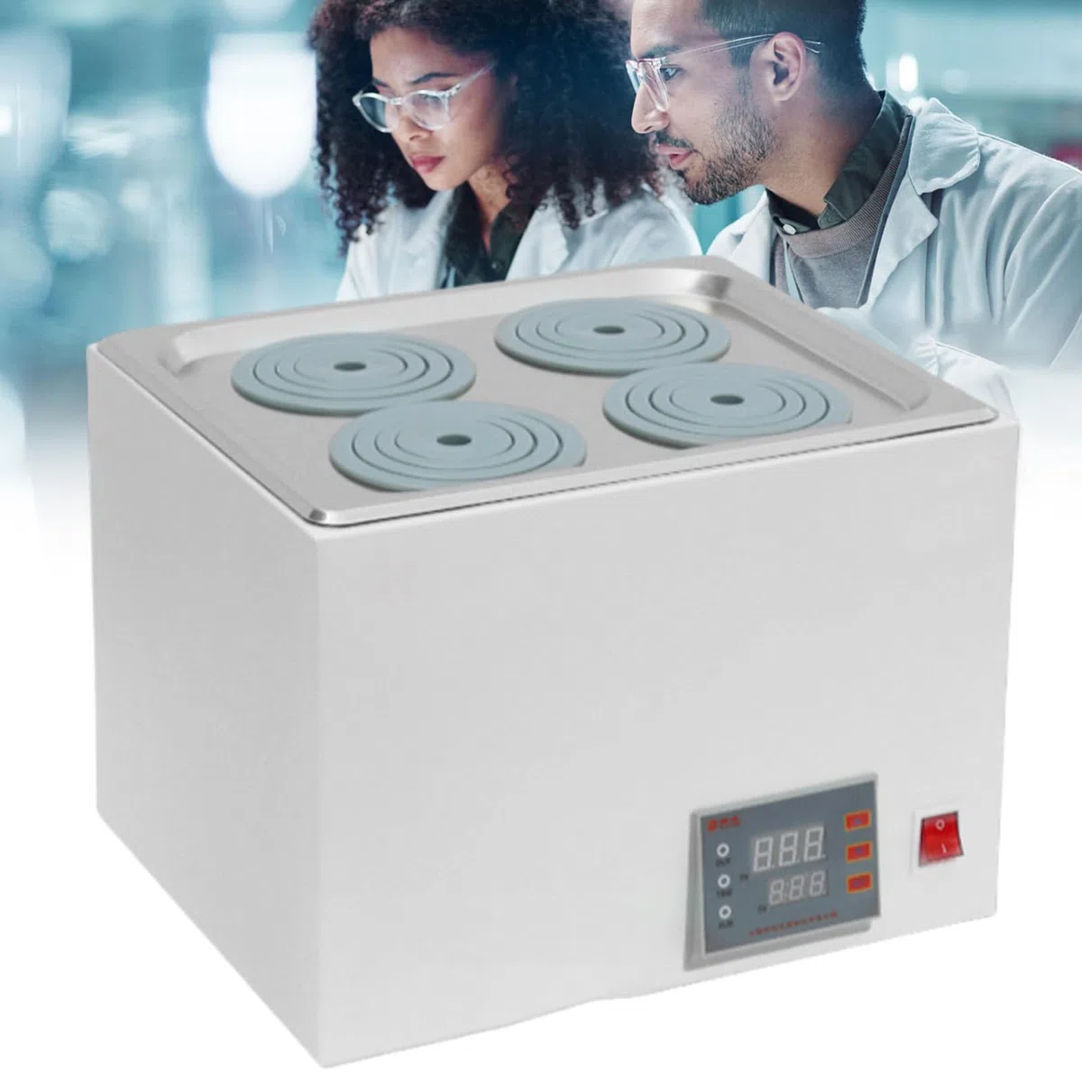 Digitale Wasserbadheizung, 5L/8L/15L Digitale Labor-Thermostat-Wasserbäder mit Wählbaren Öffnungen, Stainless Steel Liner, for Laborbedarf 4holes