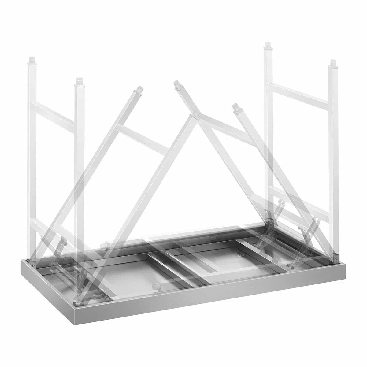 Royal Catering RCAT-180/60K Arbeitstisch klappbar 60 x 180 cm Edelstahl Tisch Küche Tragkraft 230 kg