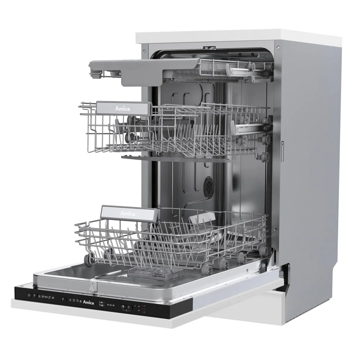 Amica EGSPV 584 900 Einbau-geschirrspüler / 10 MG / 3 Körbe /5Progr/ Auto/OpenDry/BlueDot/AQS /42dB/ Energieeffizienzklasse B