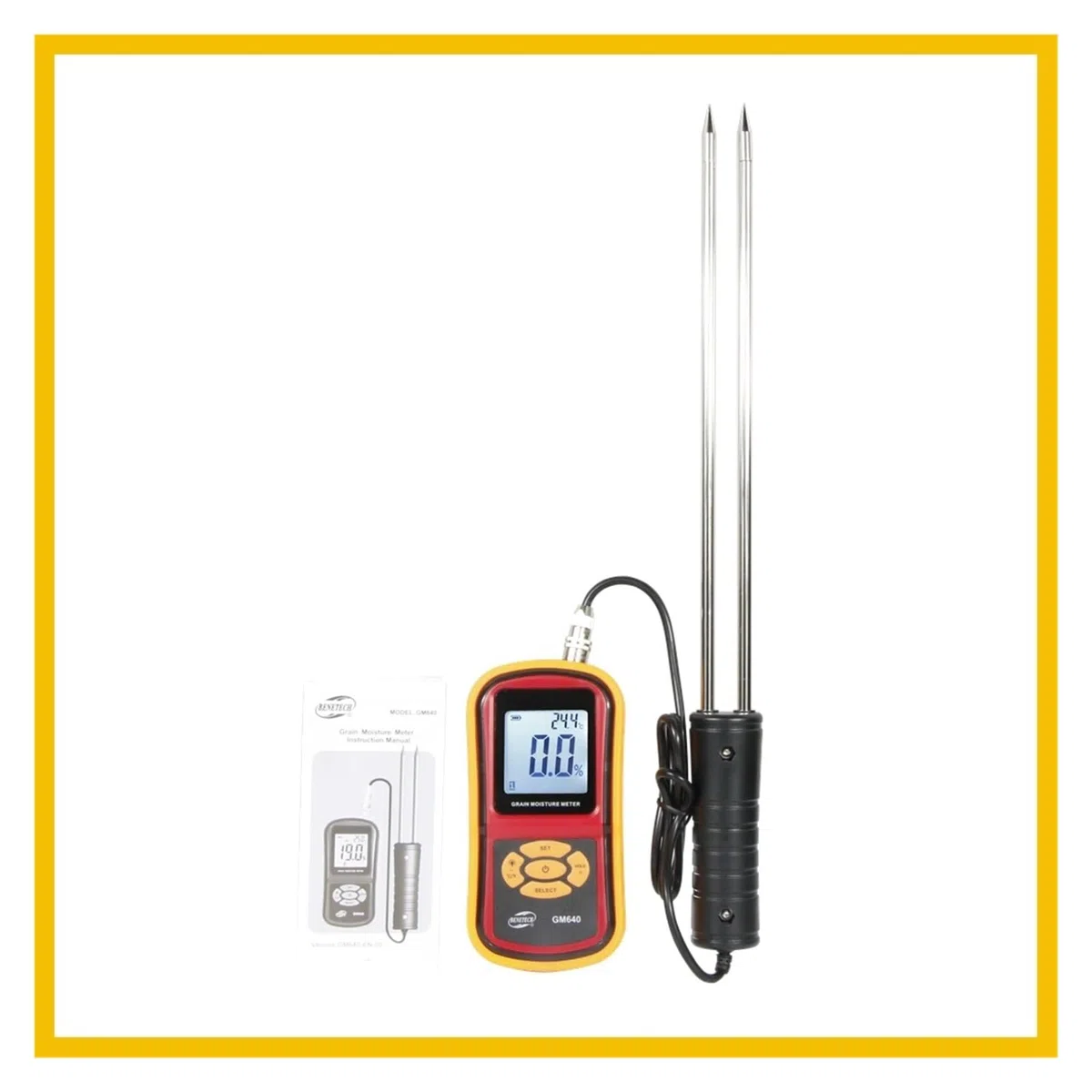 Feuchtigkeitsmessgerät, Digitales Getreidefeuchtigkeitsmessgerät Mit Messsonde, Tragbares LCD-Hygrometer, Feuchtigkeitstester For Mais, Weizen, Reis