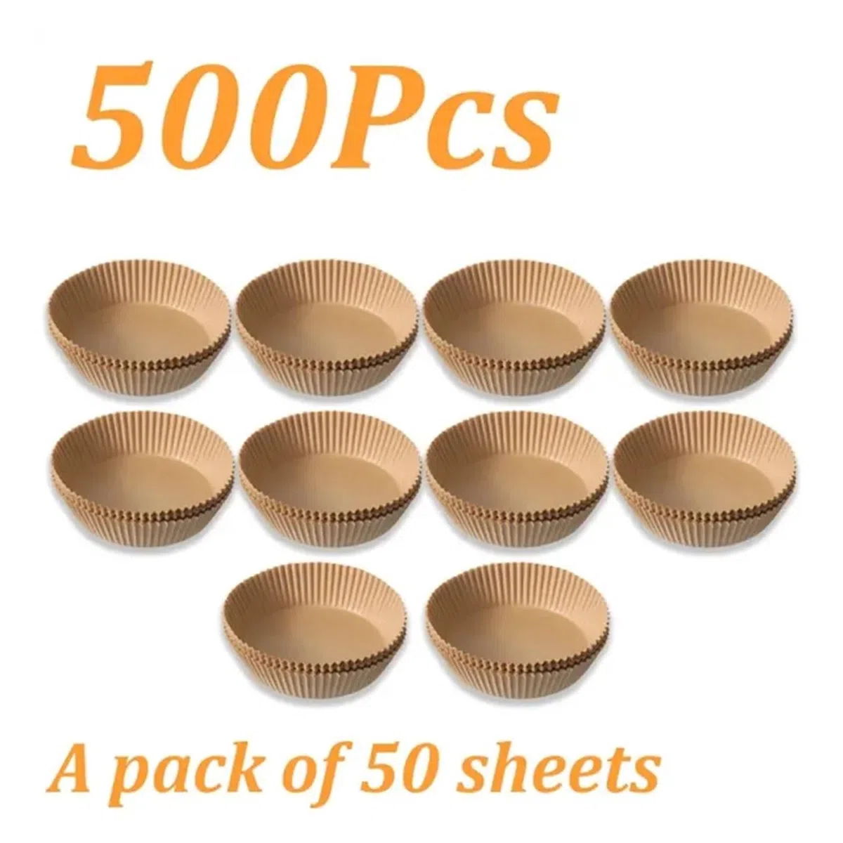 500 Airfryer Einwegpapier, Backmatte quadratisch rund | Ölpapier für quadratische und runde Airfryer, mikrowellengeeignet, zum Rösten