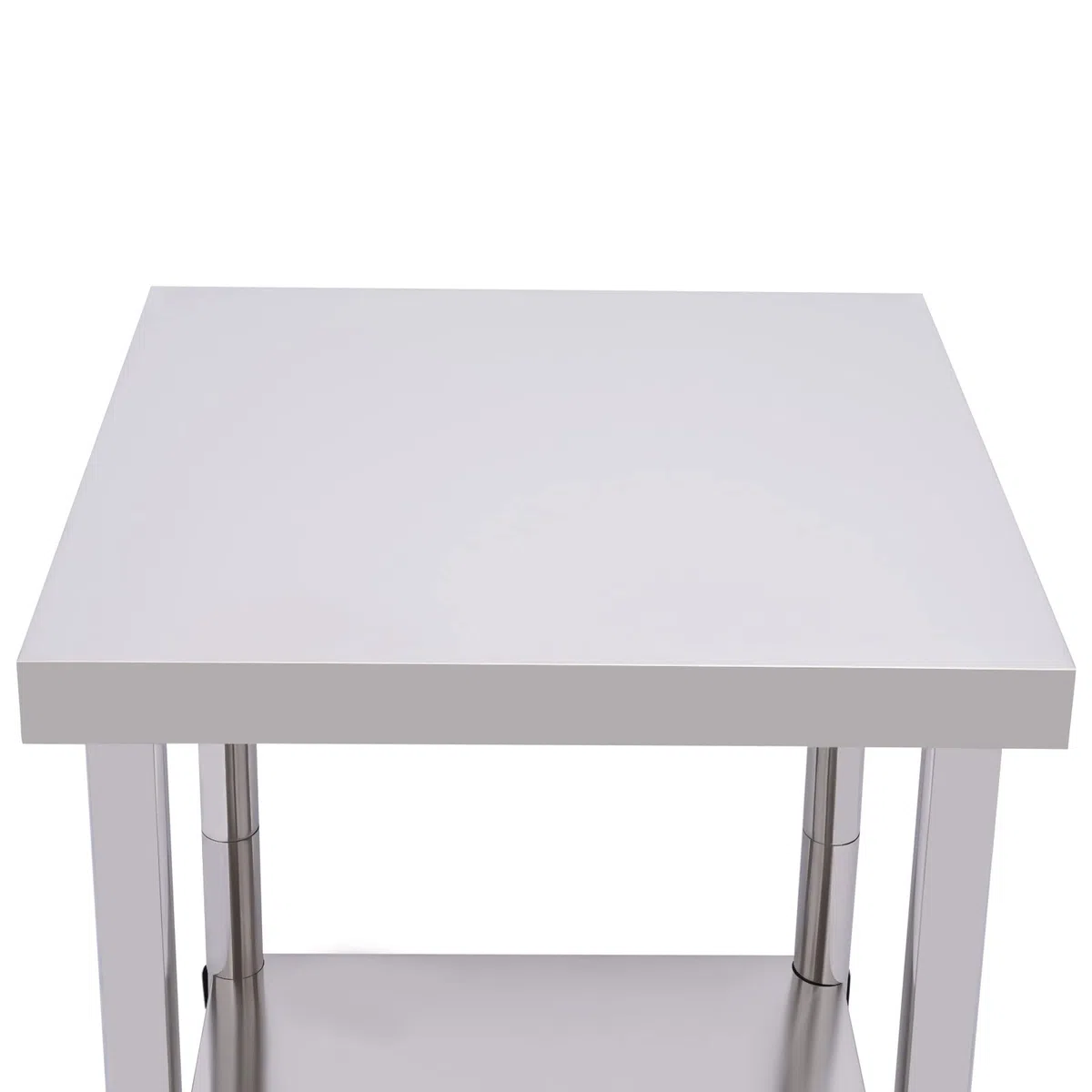Futchoy Edelstahl Arbeitstisch mit 4 verstellabren Räder60x60x85cm Küchentisch mit extra großer unteren Ablagefläche 300kg Belastbar Gastro Küche Tisch Gastronomie Edelstahltisch