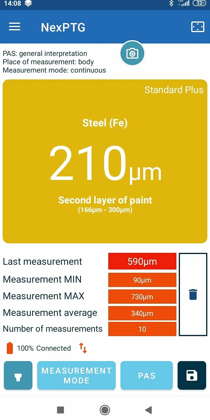NexPTG Standard Lackdickenmesser Auto mit App für iOS & Android | Professionelles Lackschichtdickenmessgerät & Lackprüfgerät | Lacktester