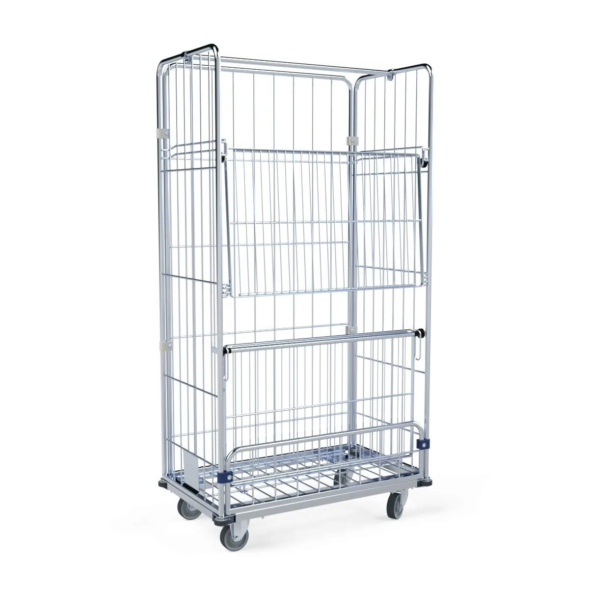 Wäschewagen 940x560x1760 mm 4-seitig mit Stahlboden