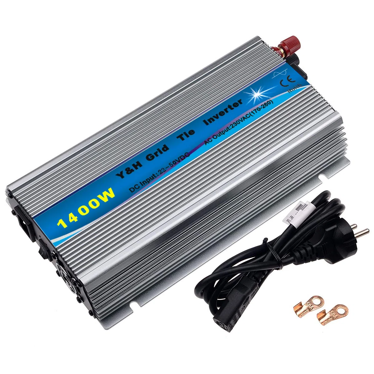 Y&H 1400W Grid Tie Inverter Wechselrichter stapelbar MPPT Reine Sinuswelle DC30-45V Solareingang für 24V 30V 36V PV Solarpanel.AC190V-260V Ausgang Reine Sinus Strom-Netz-gebunden