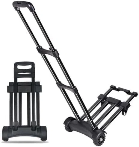 Zusammenklappbarer Sackkarren-Transportwagen, leichter tragbarer Wagen mit 4 drehbaren Rädern for Reisen, Einkaufen, Umzug, Büronutzung, robust, leicht zu tragen, kompaktes Design