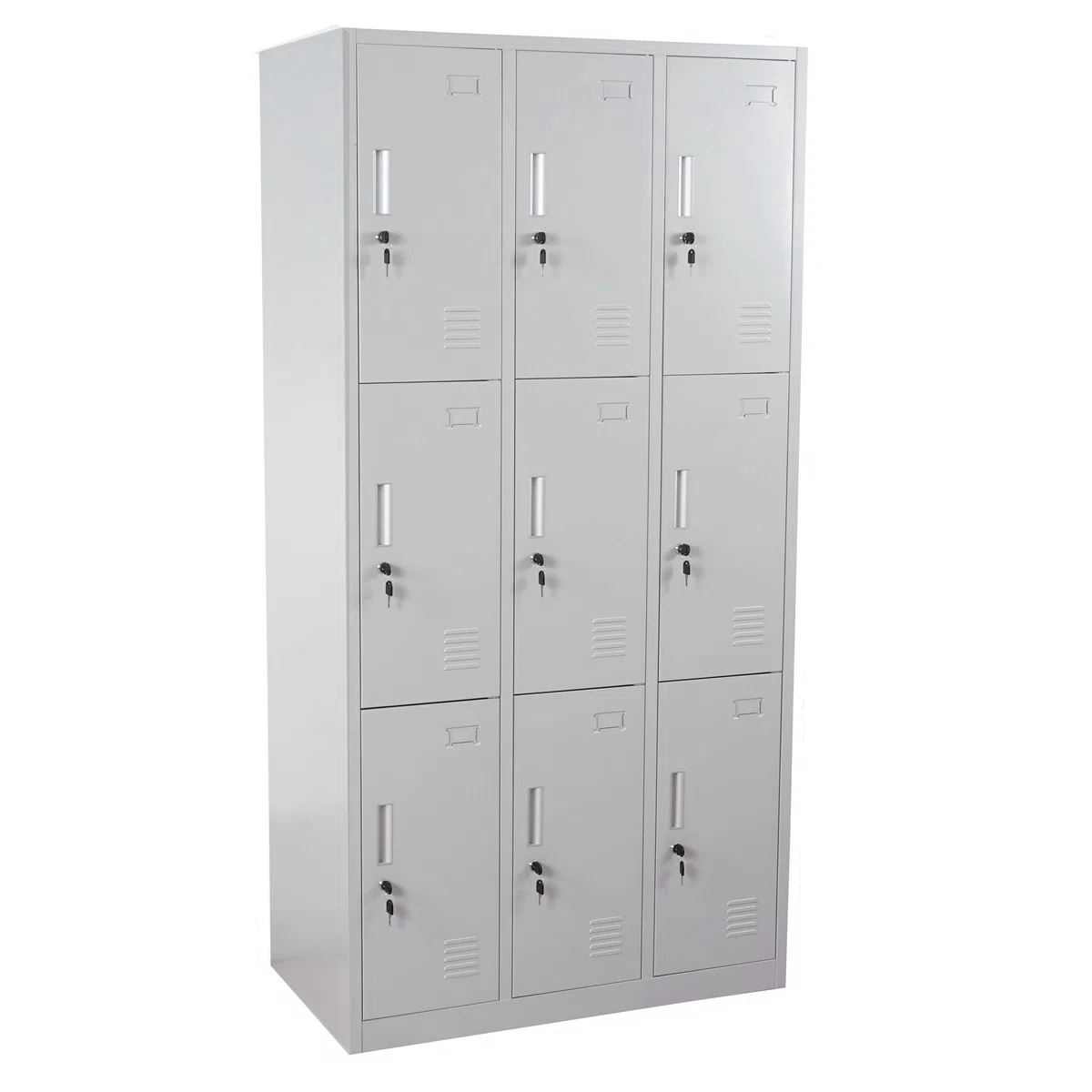 Schließfach Boston T829, Schließfachschrank Wertfachschrank Spind, Metall 9 Fächer - grau