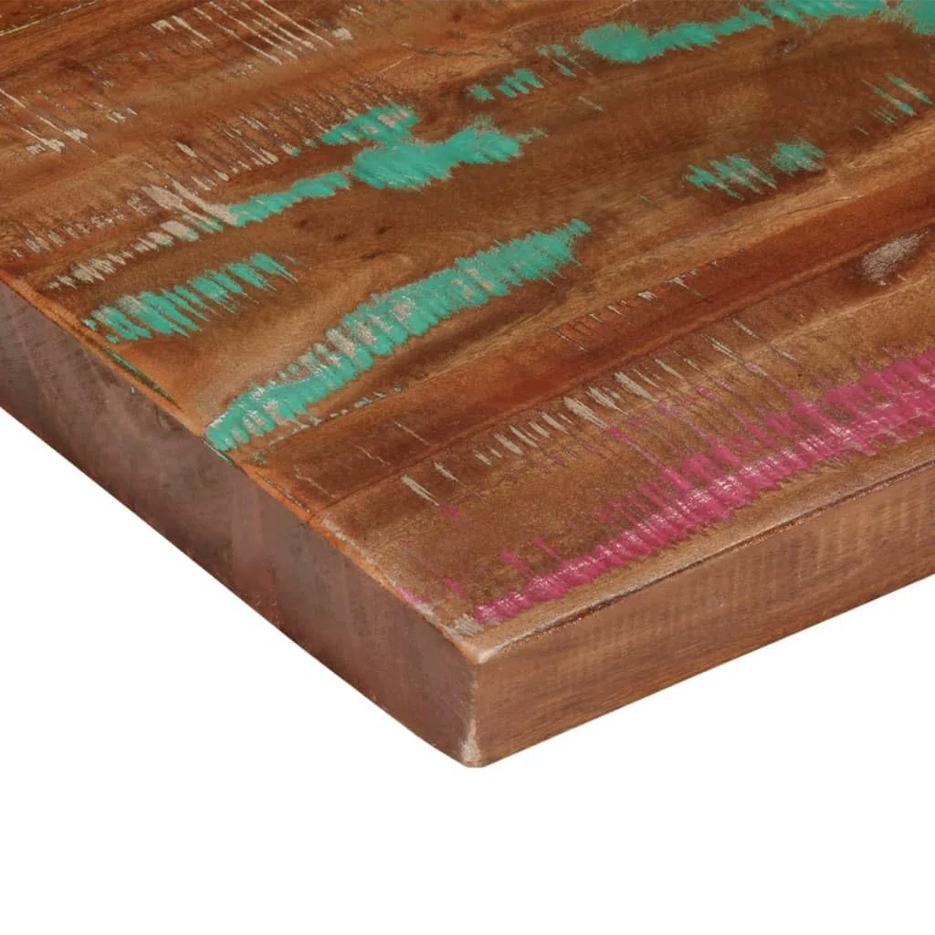 vidaXL Tischplatte, Holzplatte Rechteckig, Massivholzplatte für Tisch Esstisch Couchtisch, Ersatztischplatte, 90x80x2,5cm Altholz Massiv