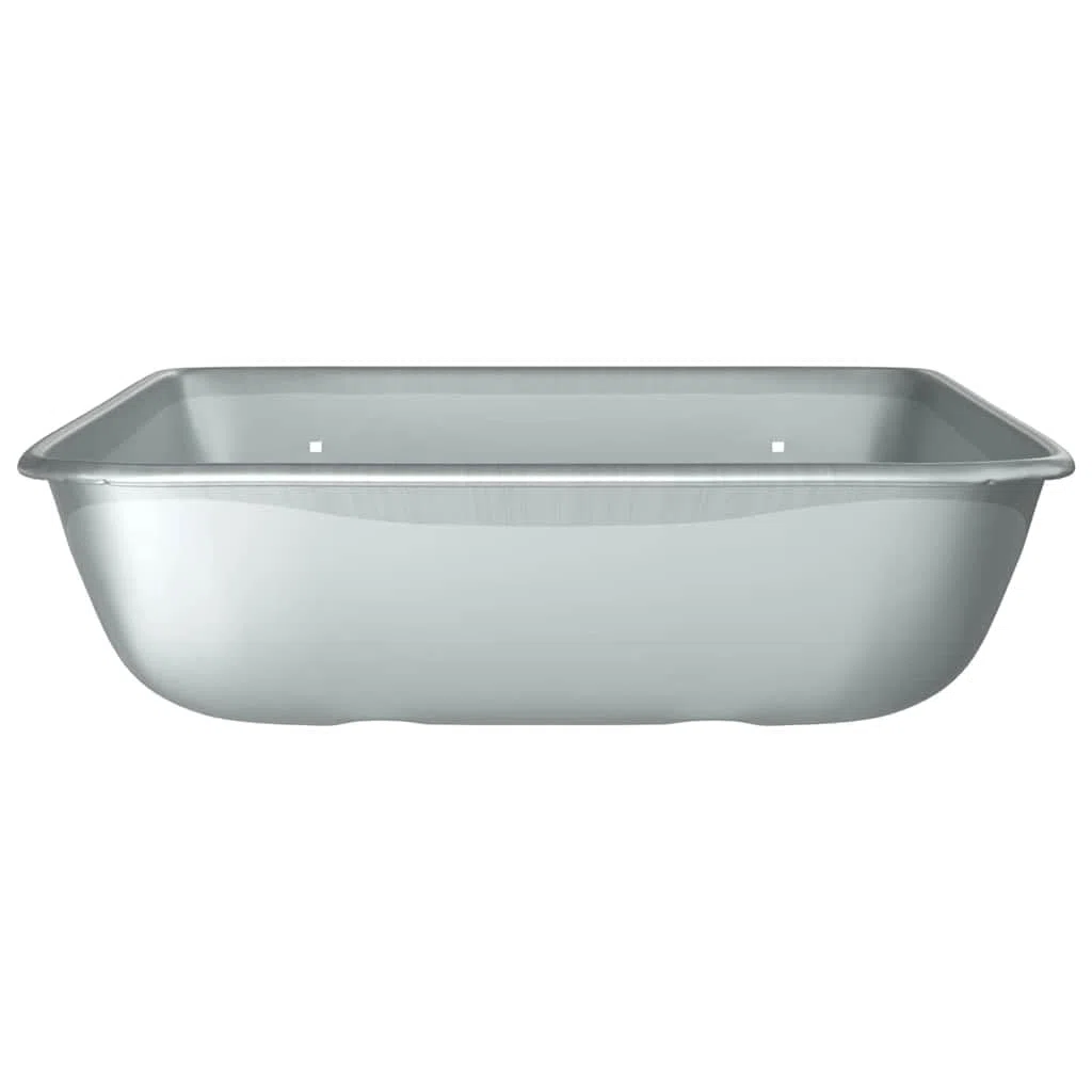 Metall Schubkarren Tray Silber 80 x 60 x 25 cm Stahl Schubkarrenschaufel Ersatz für Gartenarbeit