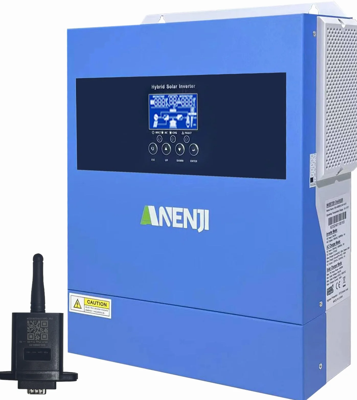 4200W Solar Hybrid Wechselrichter 24Vdc zu 230Vac Reiner Sinus Wechselrichter mit 100A MPPT Solarladeregler, Max PV-Eingangsspannung 500V, Unterstützt batterielosen Betrieb, Built-in WiFi