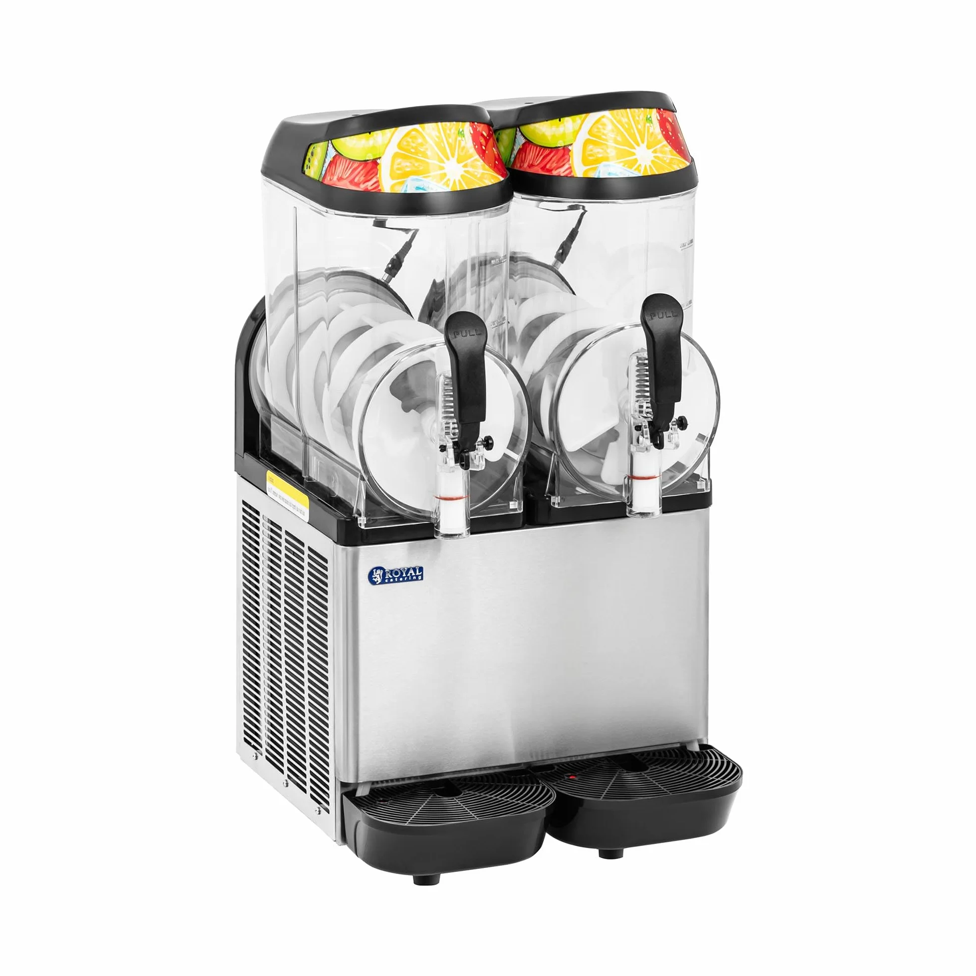Royal Catering RCSL 2/12A Slush-Maschine mit Beleuchtung 680 W 2 x 14 l digitales Bedienfeld Slush-Eismaschine Slushy Maker Slush Ice Maschine