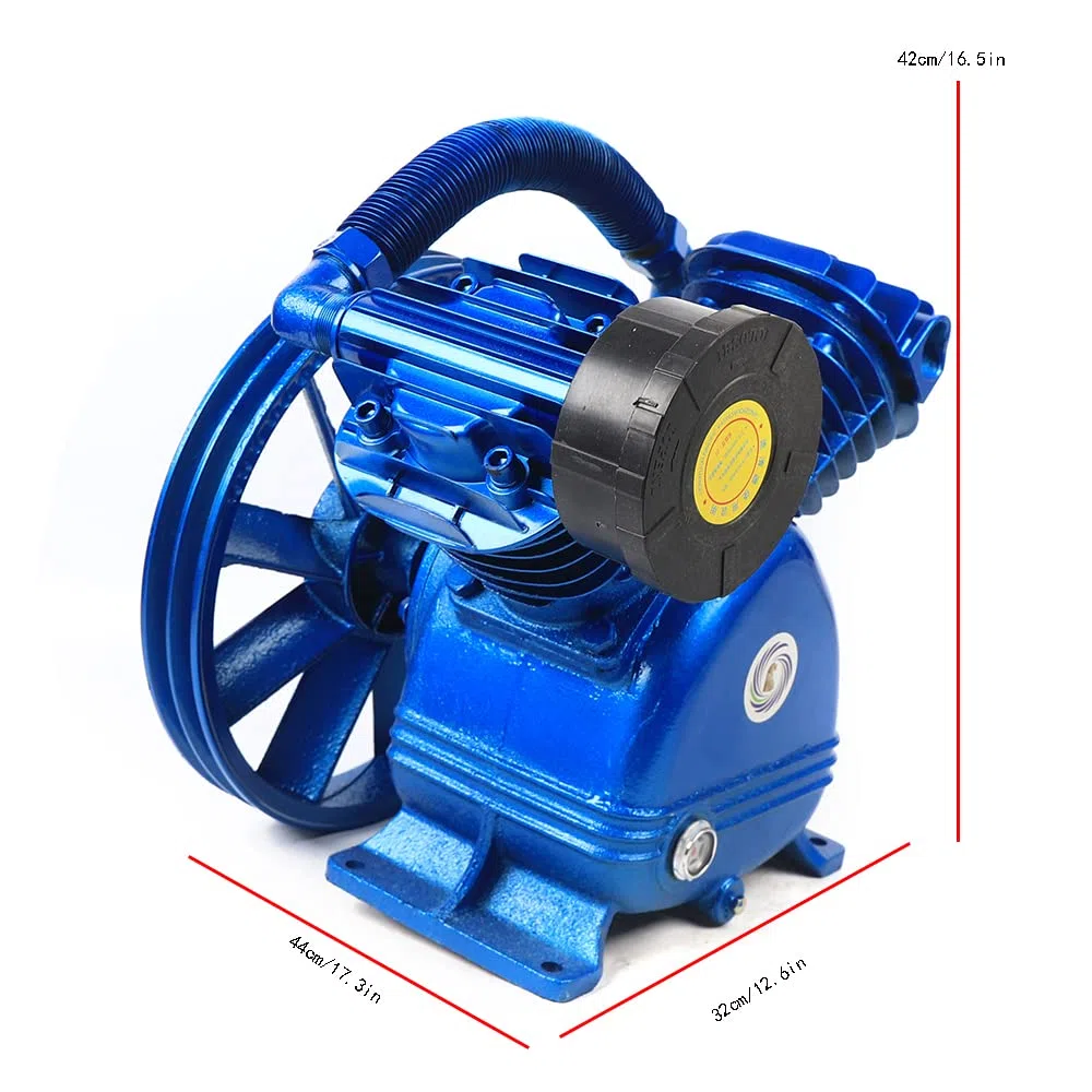 5,5HP Kompressor Aggregat mit Schalldämpfer, 2 Zylinder 115 PSI V-Typ Kompressor Luftkompressor-Pumpenkopf Kompressoraggregat Druckluftkompressor, 600L/min Luftkompressor-Kopf V-0.6/8