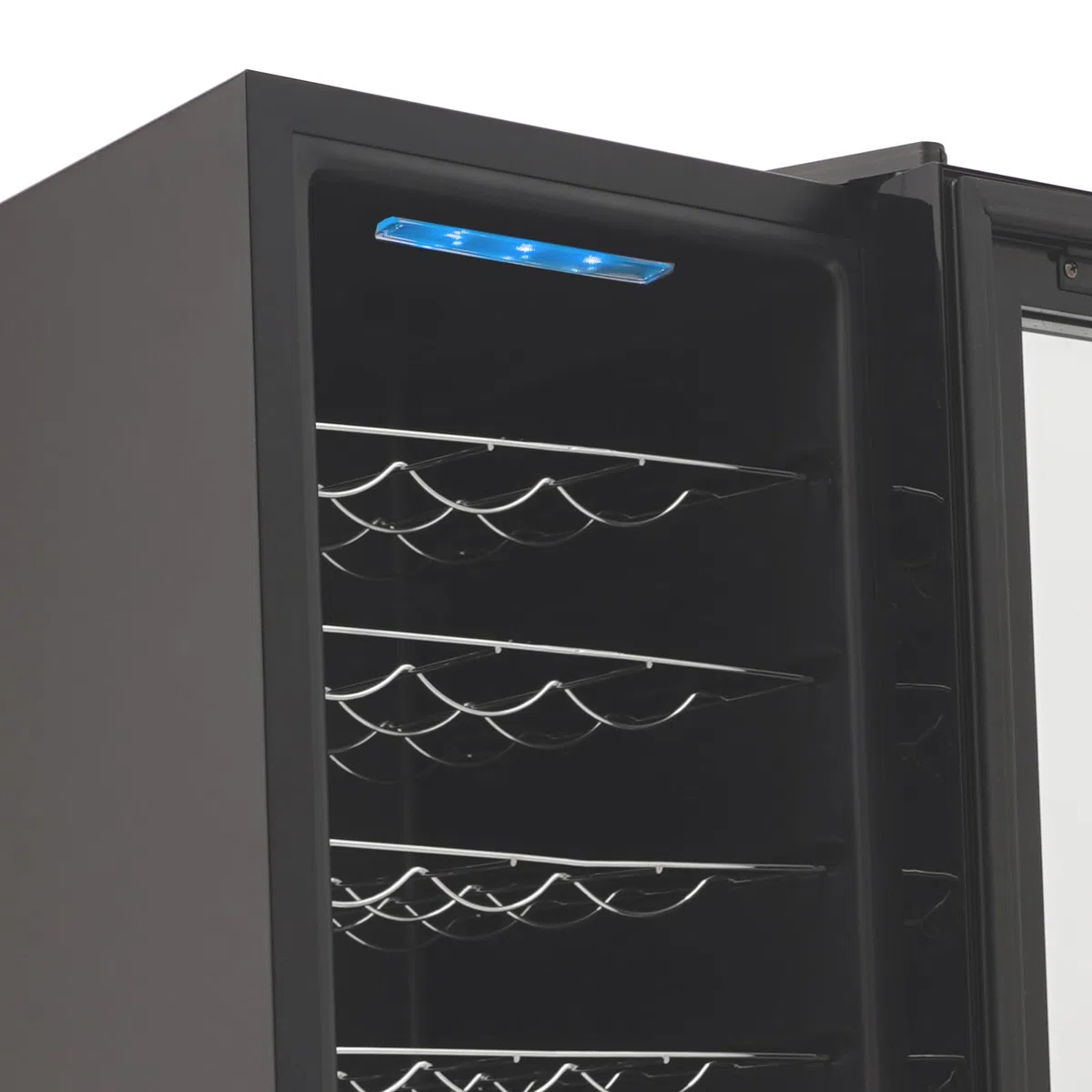 Weinkühlschrank 30 Flaschen 90 Liter Freistehender Weinkühlschrank, Gehärtetes Glas Tür mit LED-Licht 12-18 ° Wein Kühlschrank(140W)